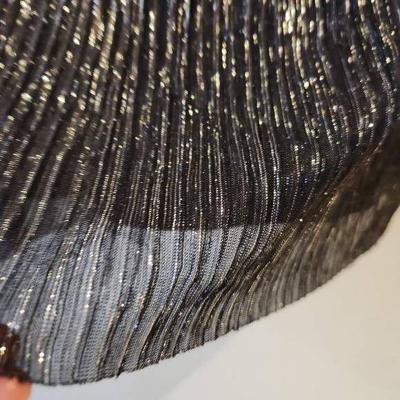 NWT CONNECTED APPAREL Black & Silver Layered Sleeveless Dress - Picture 7 of 8